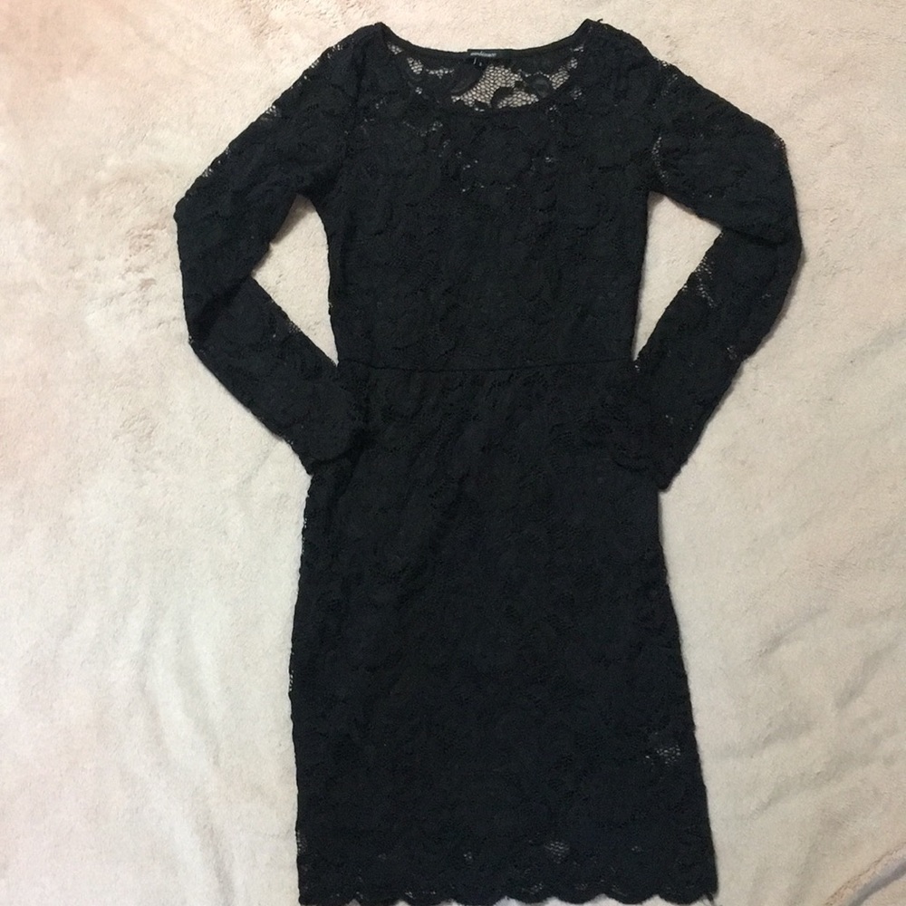 Mini black lace dress